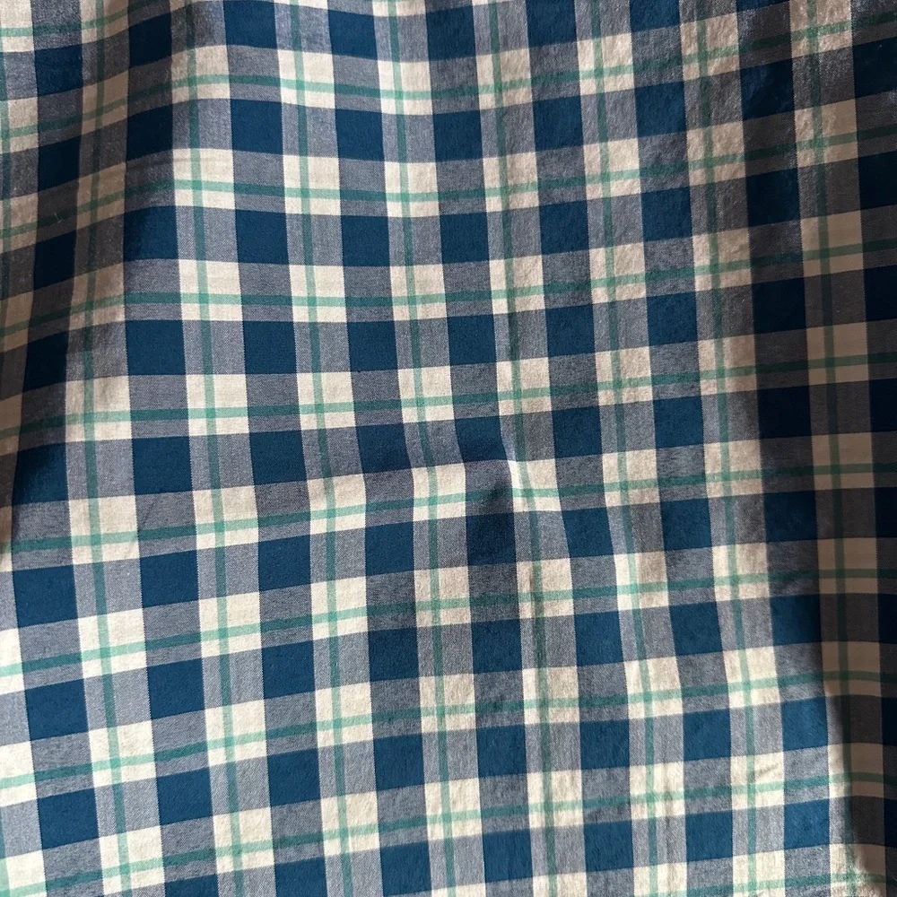 Banana Republic Slim Fit Blue Plaid Tech Stretch Cotton Button Down, Size S